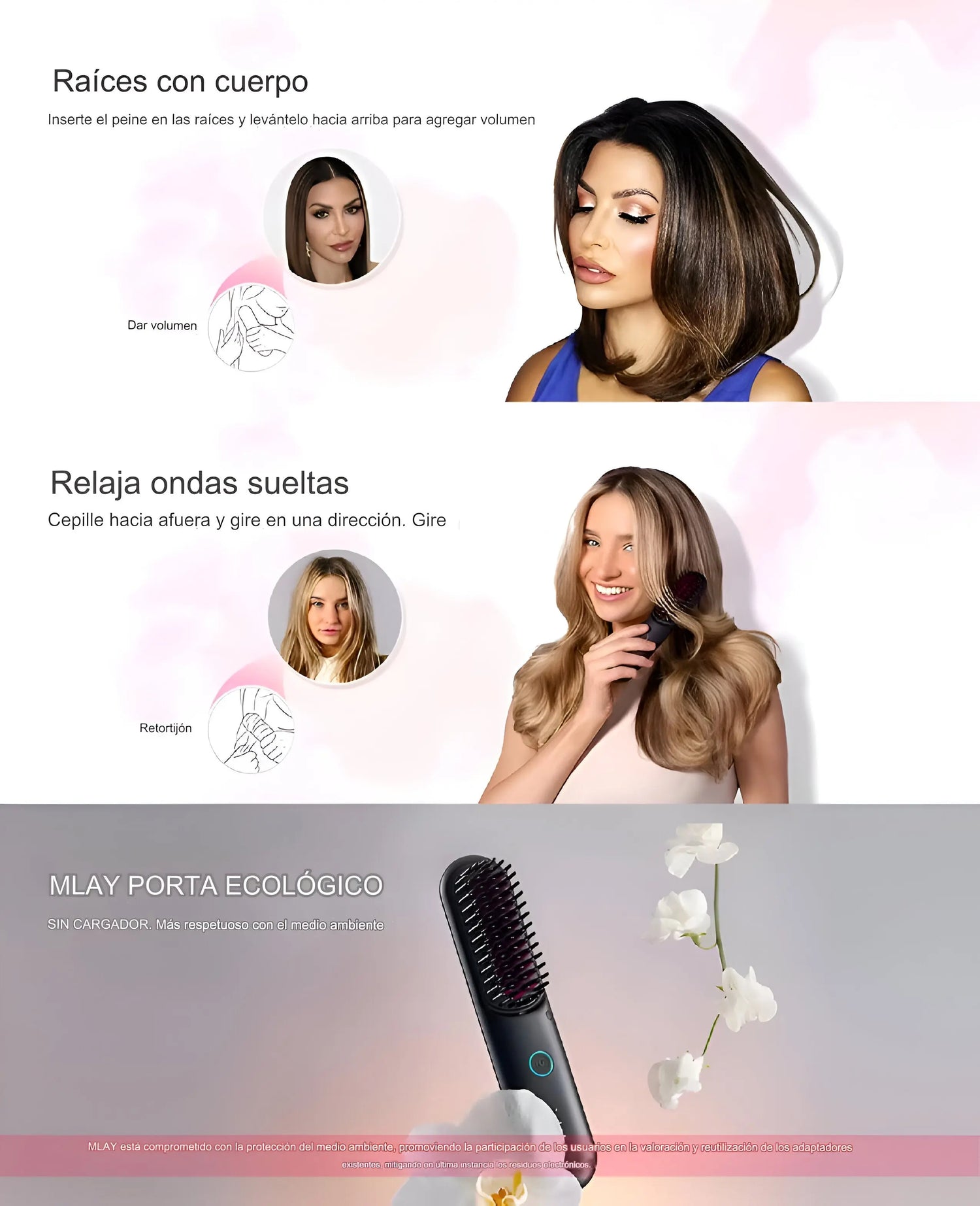 HairGlide Pro: Cepillo Alisador Eléctrico Inalámbrico Freshglow